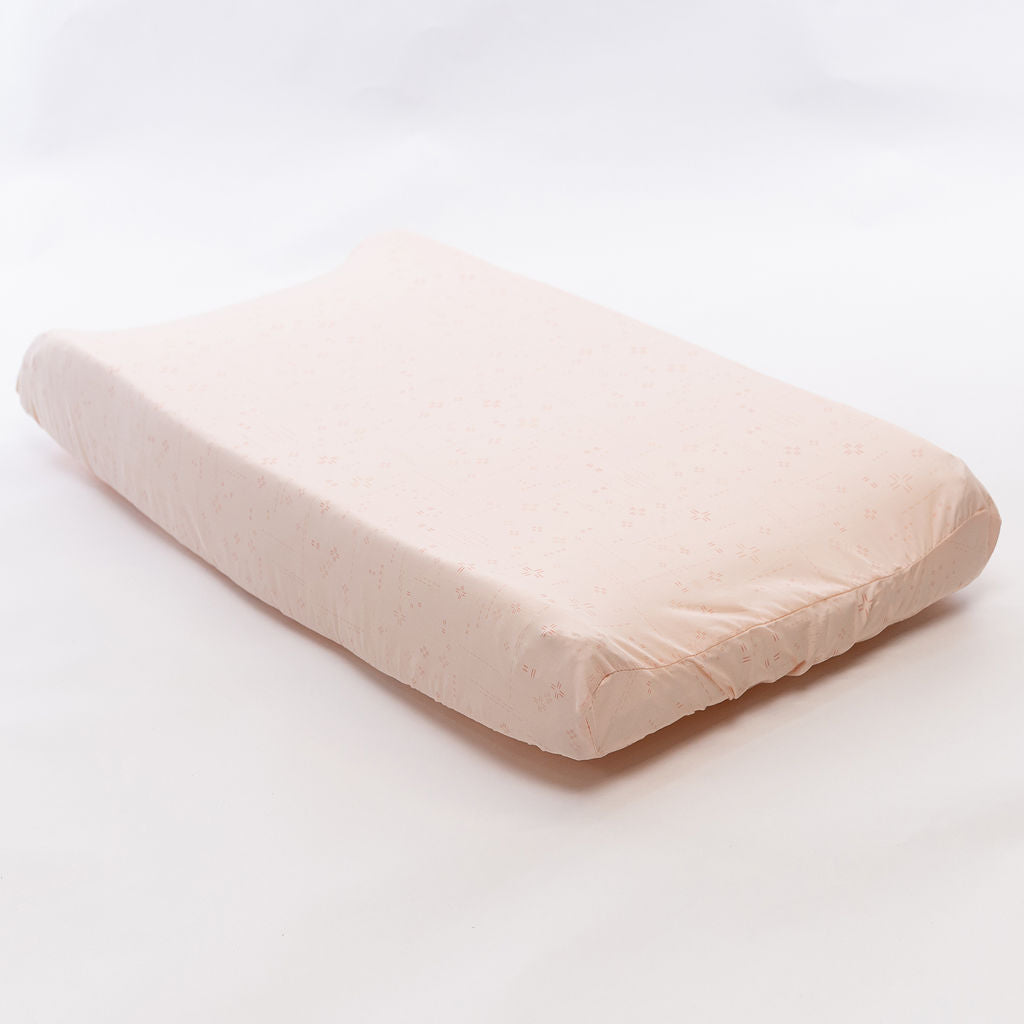Sunday Stroll - Changing Pad Cover - Crossroads & Dashes in Pink - Olli+Lime